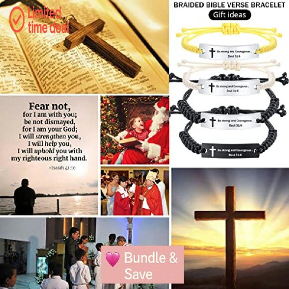 Adjustable Stainless Steel Bible Verse ID Bracelet, Inspirational Christian Gift - Picture 5 of 7